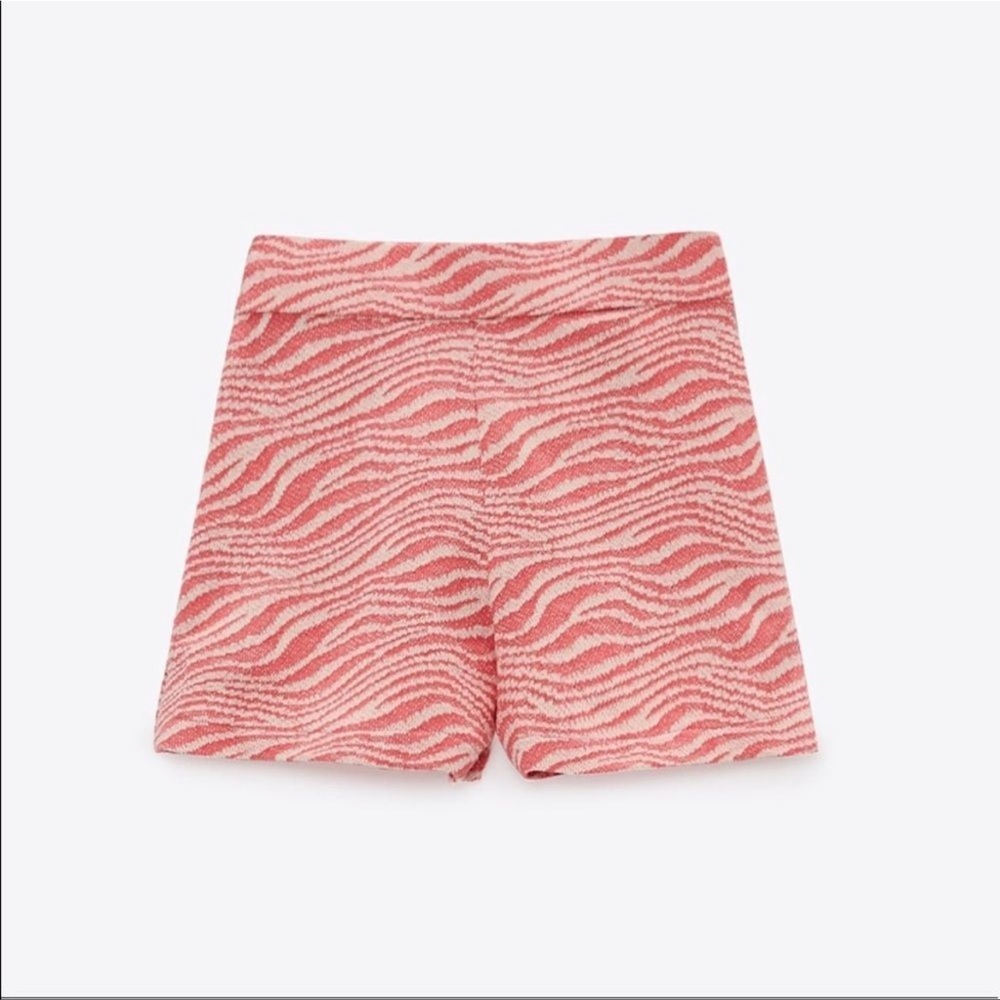 Zara Pink Jacquard Shorts
